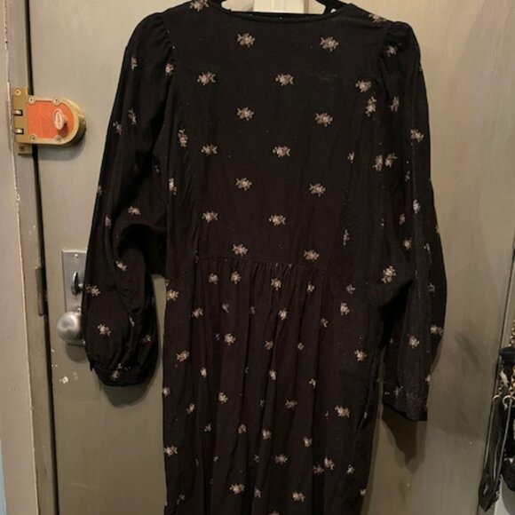 Corduroy Quilted-Bib Mini Dress in Blurred Ikat - Picture 12 of 16